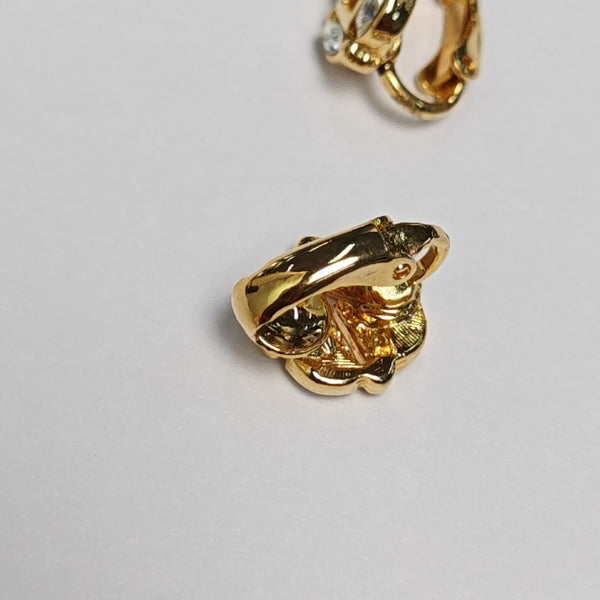 G Link Metal Gold Clip On Earrings