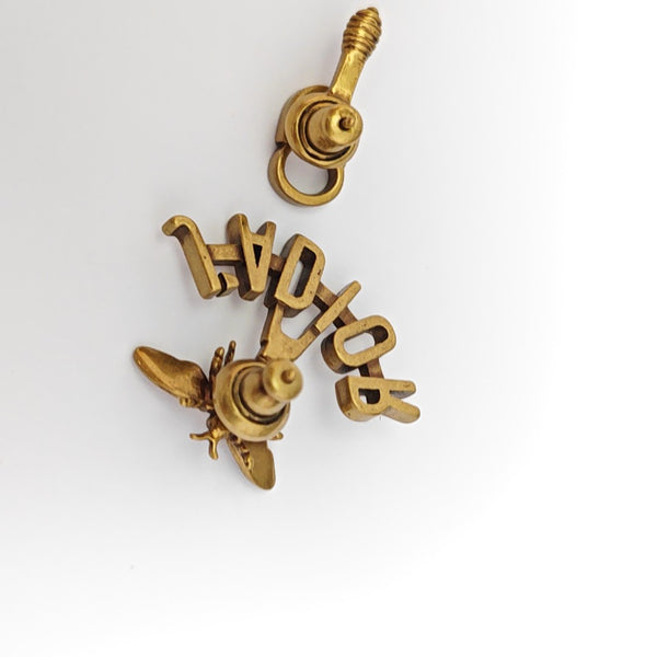 J'adior Metal Gold Stud Earrings