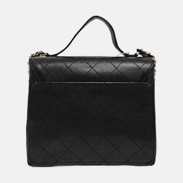 Quilted Calfskin Shoulder Bag Black