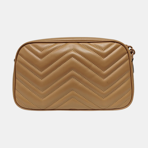 GG Marmont Small Quilted Calfskin Brown