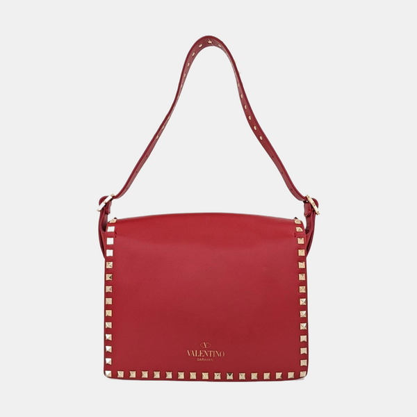 Rockstud Calfskin Red