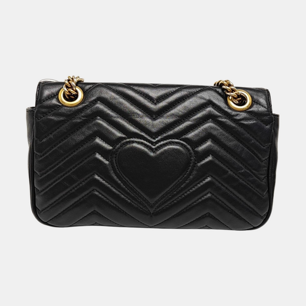 GG Marmont Medium Quilted Calfskin Black