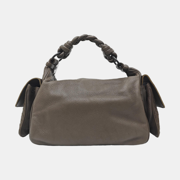 Calfskin Top Handle Bag Brown