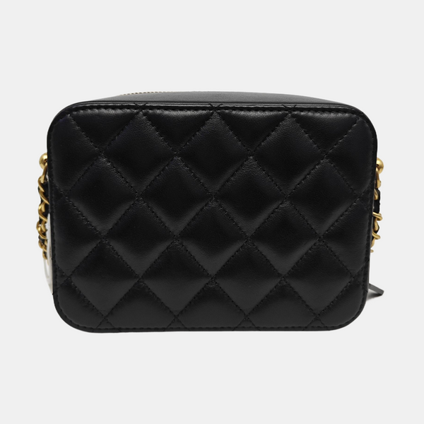 Quilted Lambskin Shoulder Bag Black