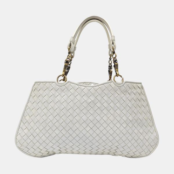 Calfskin Top Handle Bag White