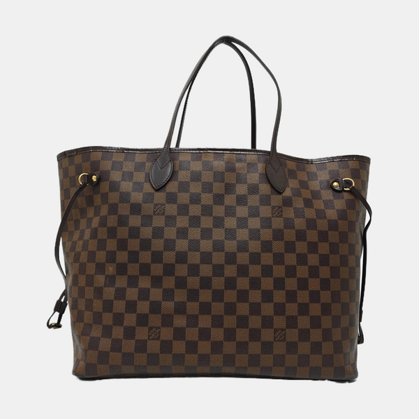 NEVERFULL GM Damier Ebene Coated Canvas Brown