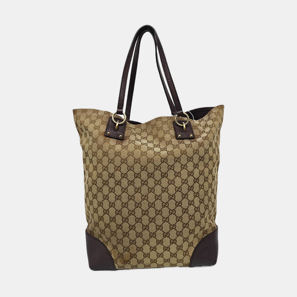 Monogram Canvas Tote Bag Brown