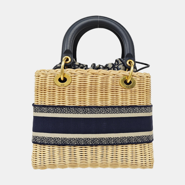 Lady Dior Medium Straw Beige