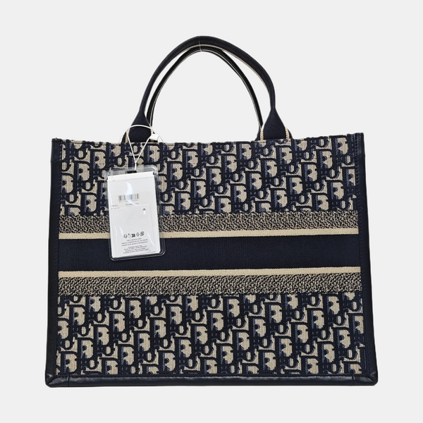 Book Tote Medium Oblique Canvas Blue
