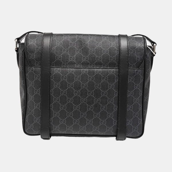 Monogram Coated Canvas Shoulder Bag Black