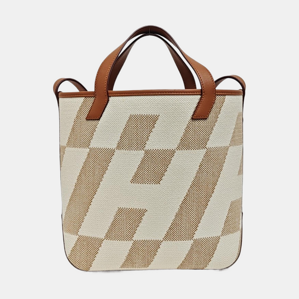 Cabas H En Biais 25 Canvas White
