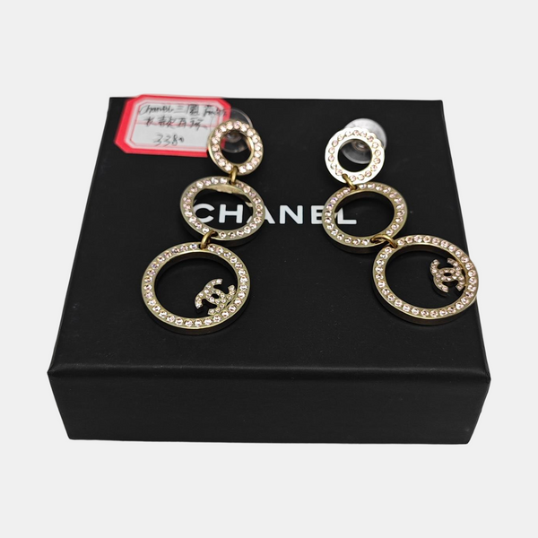 CC Logo Metal Gold Earrings