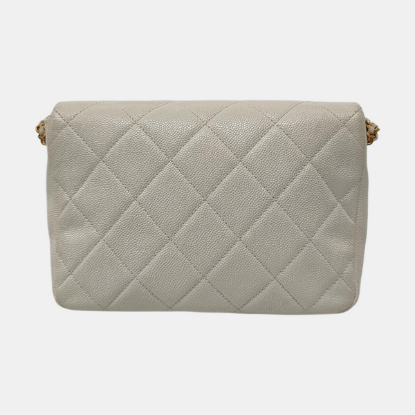 WOC Quilted Grained Calfskin White