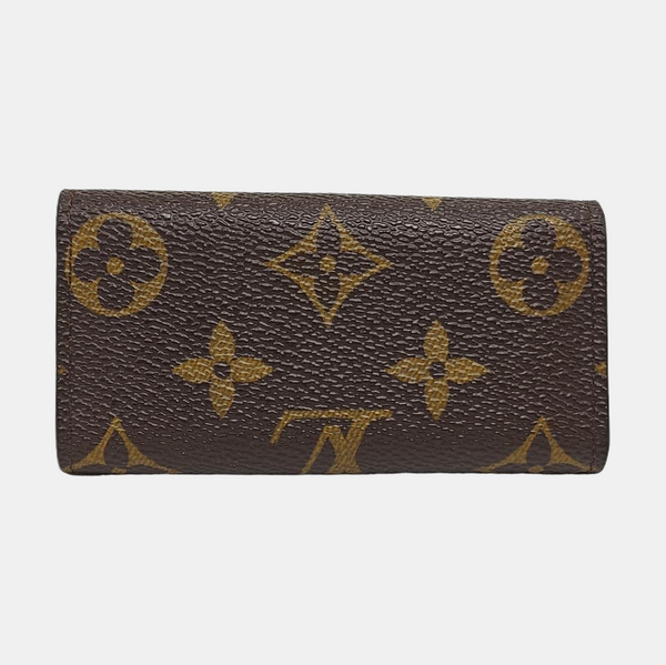 Monogram Coated Canvas Clutch Brown