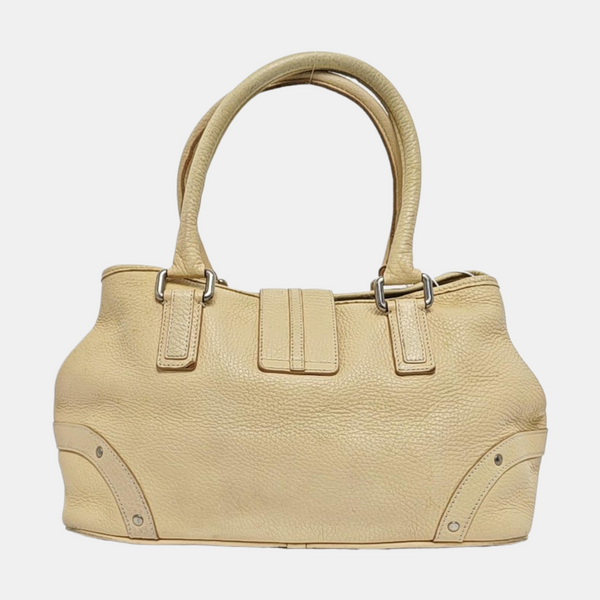 Calfskin Top Handle Bag Beige