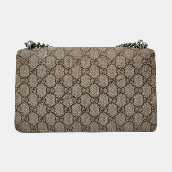 Dionysus Small Monogram Coated Canvas Beige
