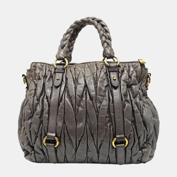 Quilted Calfskin Shoulder Bag Gray