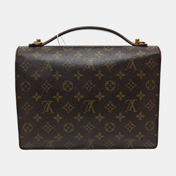 MONCEAU MM Monogram Coated Canvas Brown