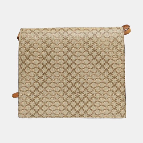 Coated Canvas Shoulder Bag Beige