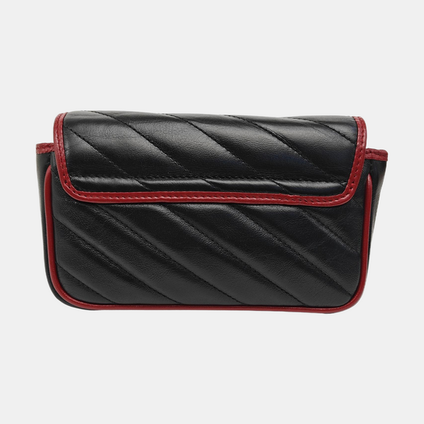 GG Marmont Super Mini Quilted Calfskin Black