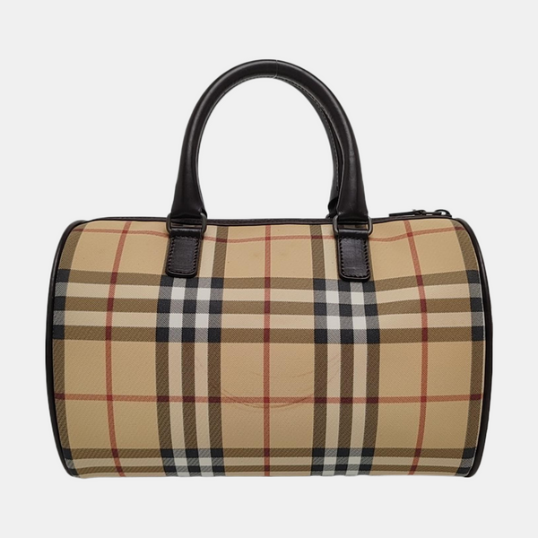 Coated Canvas Clutch Brown