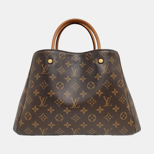 MONTAIGNE MM Monogram Coated Canvas Brown