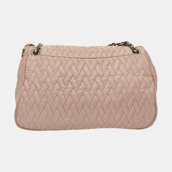 Quilted Nylon Shoulder Bag Pink