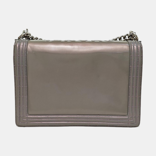BOY CHANEL Maxi Patent Leather Gray