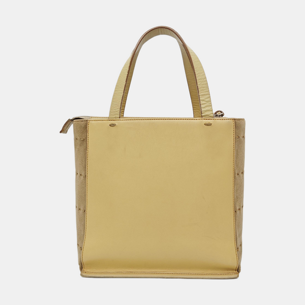 Calfskin Top Handle Bag Beige