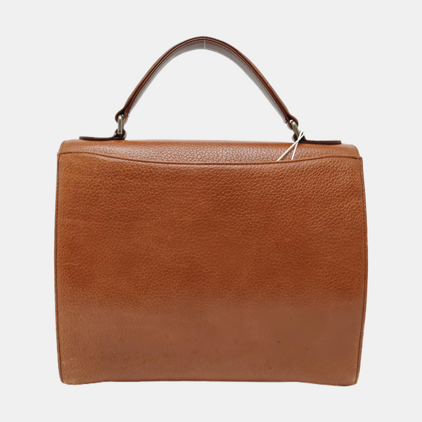 Calfskin Top Handle Bag Brown