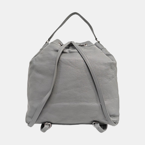 Quilted Calfskin Backpack Gray