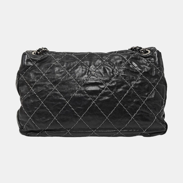 Quilted Calfskin Shoulder Bag Black