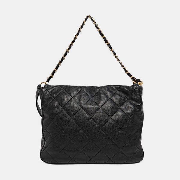 Suppletwins Large Quilted Calfskin Black