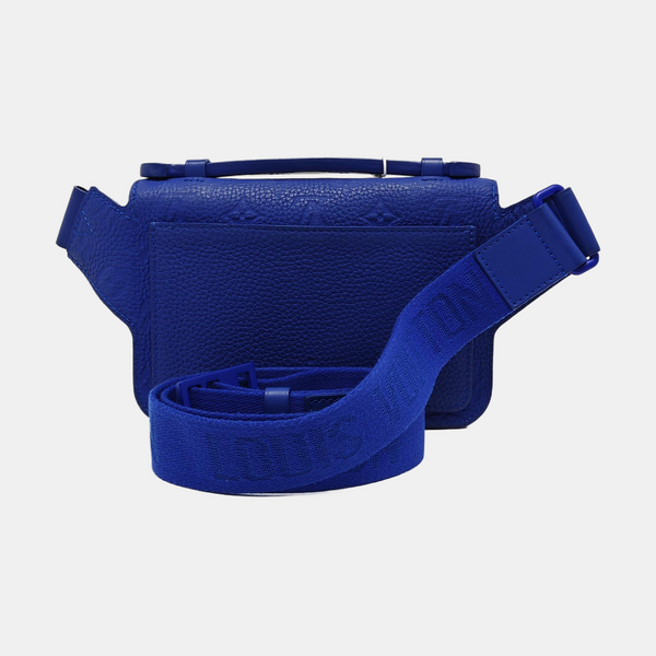 S LOCK Monogram Calfskin Blue