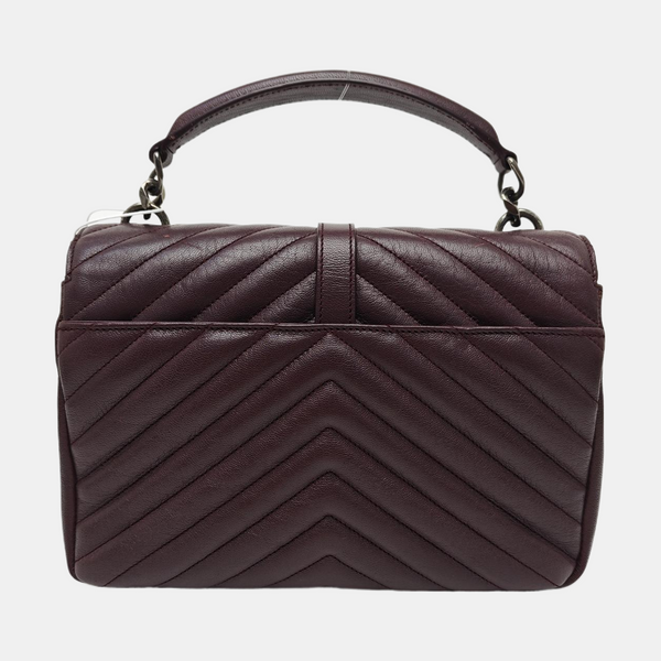 COLLEGE Medium Chevron Lambskin Red