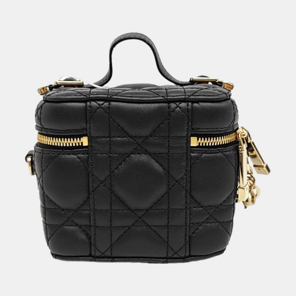 Lady Dior Super Mini Cannage Lambskin Black