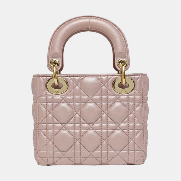 Lady Dior Mini Cannage Lambskin Pink