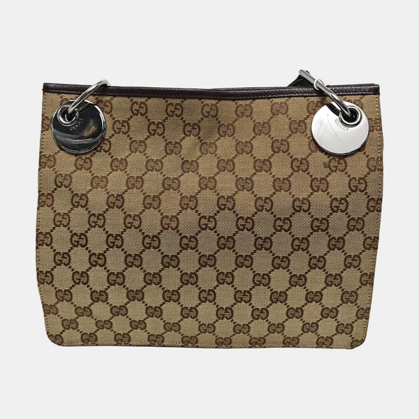 Monogram Canvas Shoulder Bag Brown