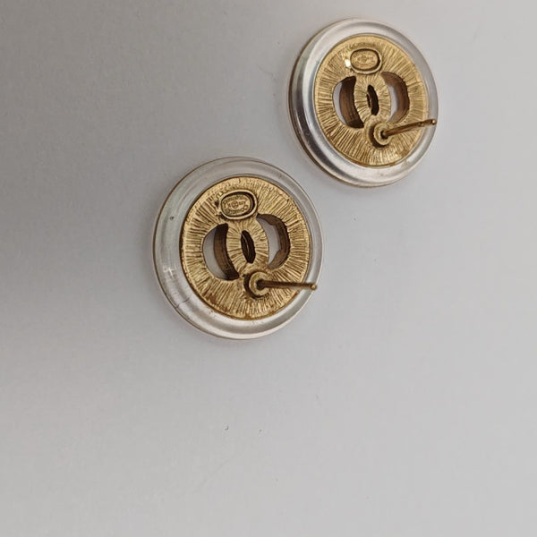 CC Logo Metal Clear Stud Earrings