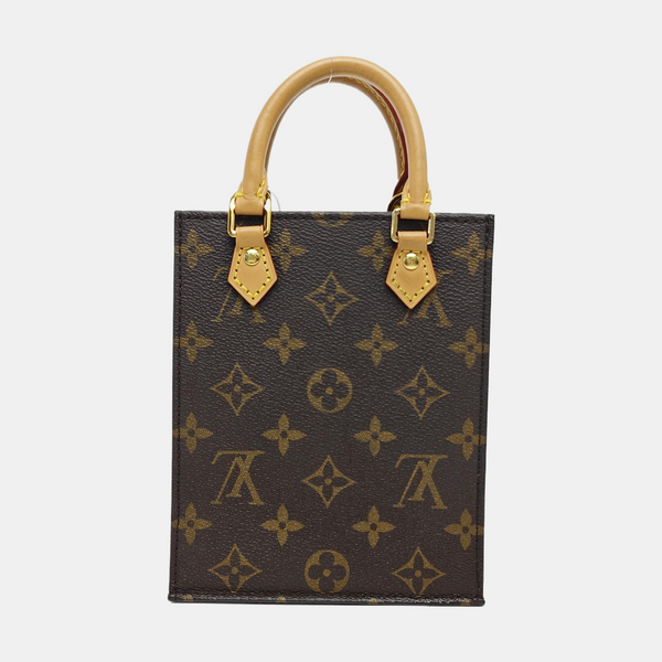 SAC PLAT Mini Monogram Coated Canvas Brown