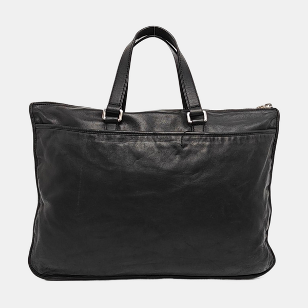 Lambskin Top Handle Bag Black