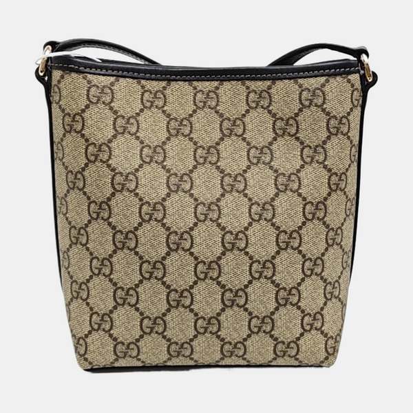 GG Emblem Mini Monogram Coated Canvas Beige