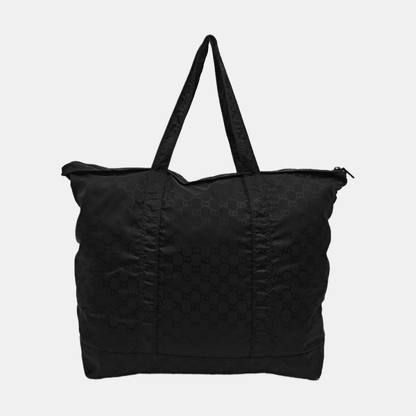 Monogram Nylon Tote Bag Black