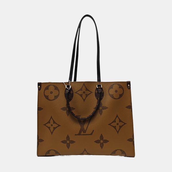 Authenticated pre-owned ONTHEGO GM Monogram Coated Canvas Brown - Tote Bag at Looply