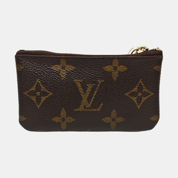Monogram Coated Canvas Clutch Brown