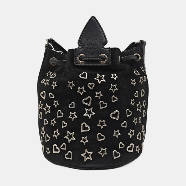Suede Bucket Bag Black