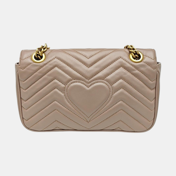 GG Marmont Medium Quilted Calfskin Gray