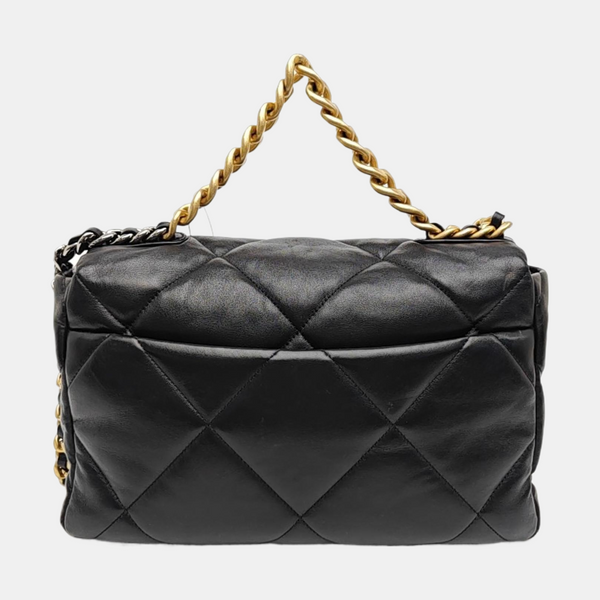 CHANEL 19 Large Quilted Lambskin Black