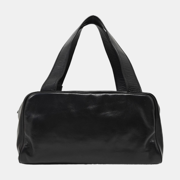 Calfskin Top Handle Bag Black
