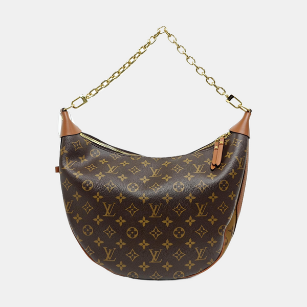LOOP HOBO Monogram Coated Canvas Brown